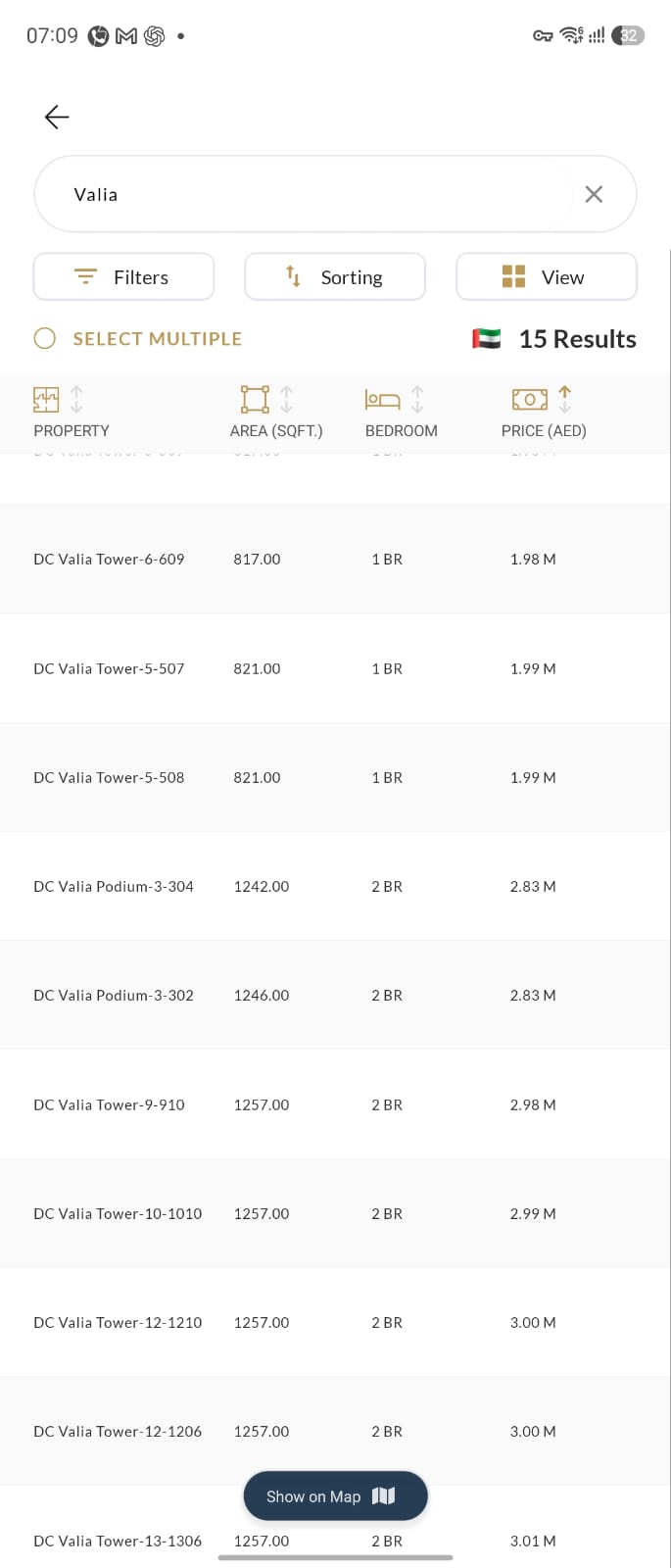 Valia live unit availability